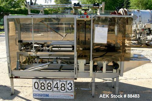 Used Soco Case Erector, Model BE-300-ABS2. Capable of speeds up to 8 cpm. Has bottom tape sealer. Case size range: length 300 to 620 mm, width 200 to 400 mm, depth 130 to 500 mm. Includes an Allen Br...