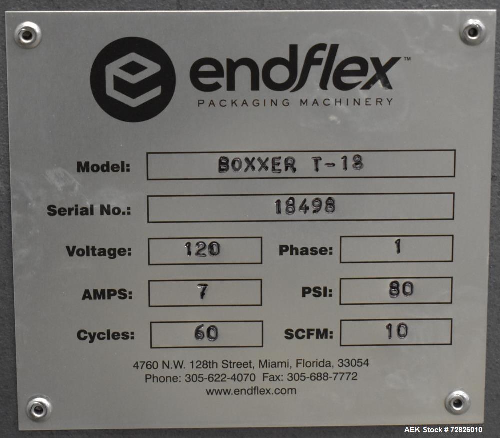 Unused- Endflex Boxxer T series Automatic Case Erector, Manual Loader and Automatic Case Taping System, Model T-18. Capable ...