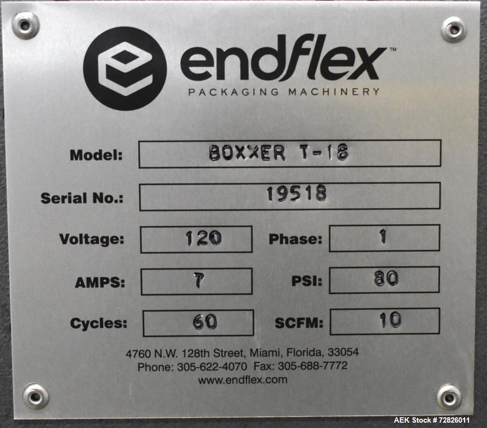 Unused- Endflex Boxxer T series Automatic Case Erector, Manual Loader and Automatic Case Taping System, Model T-18. Capable ...