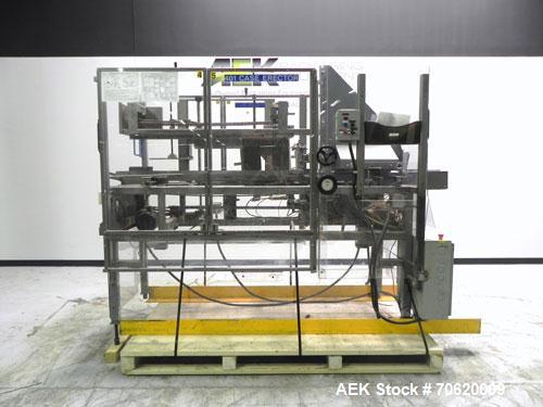 Used Wepackit Model MPE300 Case Erector Bottom Tape Sealer. Machine is capable of speeds up to 20 cases per minute. Knockdown case size range: 16" to 34" (length). Case size range 6" - 22" (length), ...