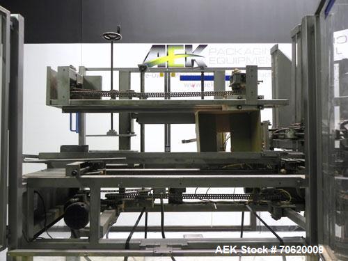 Used Wepackit Model MPE300 Case Erector Bottom Tape Sealer. Machine is capable of speeds up to 20 cases per minute. Knockdown case size range: 16" to 34" (length). Case size range 6" - 22" (length), ...