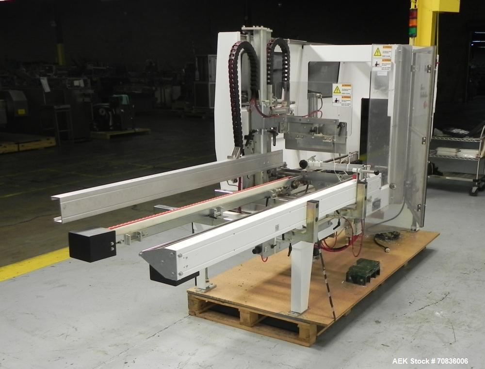 Used Wexxar Silver Series Model 615T Automatic Case Erector and Bottom Sealer. Capable of speeds up to 25 cases per minute. Has pin and dome technology. Case Size range Blank Width: 16" - 38", Blank ...