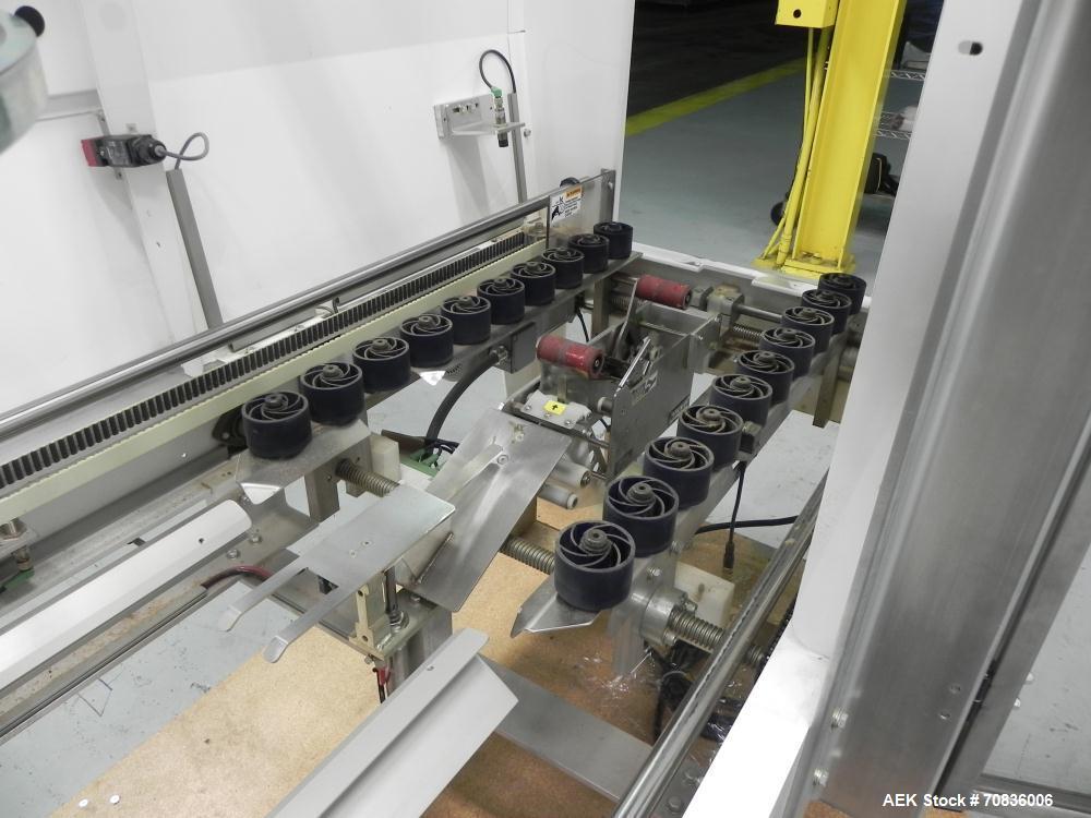 Used Wexxar Silver Series Model 615T Automatic Case Erector and Bottom Sealer. Capable of speeds up to 25 cases per minute. Has pin and dome technology. Case Size range Blank Width: 16" - 38", Blank ...