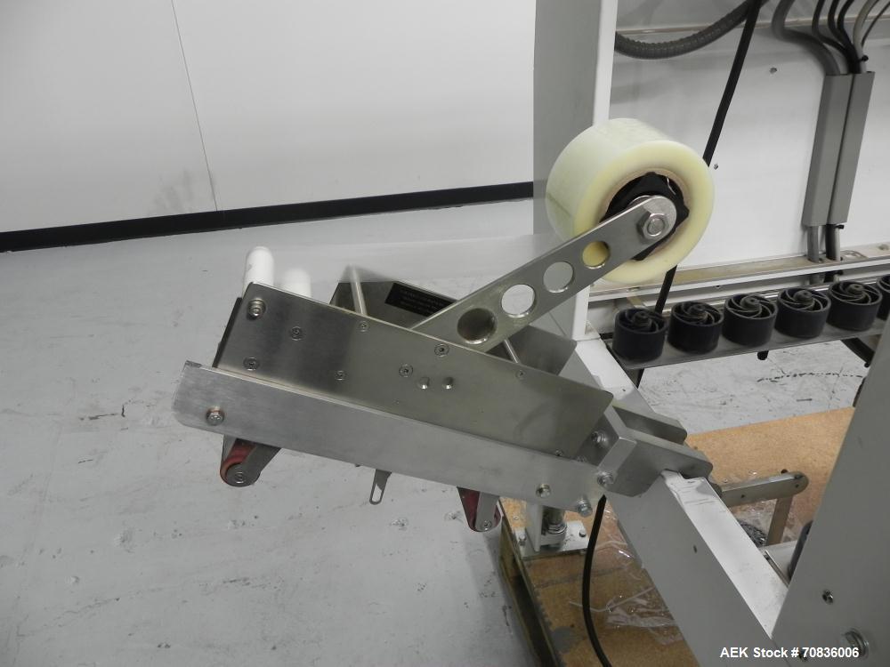 Used Wexxar Silver Series Model 615T Automatic Case Erector and Bottom Sealer. Capable of speeds up to 25 cases per minute. Has pin and dome technology. Case Size range Blank Width: 16" - 38", Blank ...
