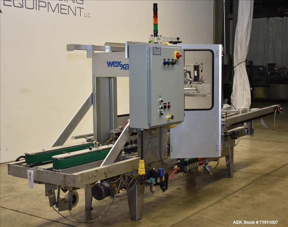 Used Wexxar Model ABF-T Automatic Case Erector and Bottom Tape Sealer.