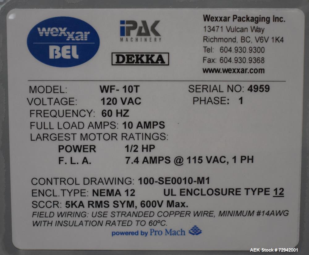 Wexxar / Bel WF10T Omni-Hand Fully Automatic Case Erector
