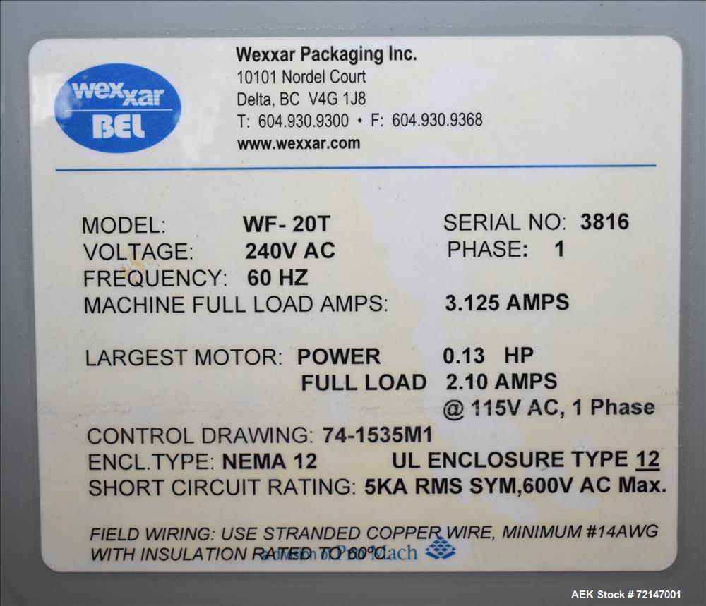 Used Wexxar Model WF-20TSR Case Erector with Bottom Case Sealer