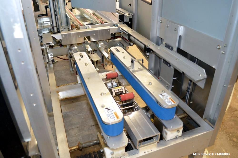 Used Wexxar Model WF-2TR Automatic Case Erector and Bottom Taper.  Case former is capable of speeds up to 30 cases per minute.  Case size range: Length 7" - 24", Width 5" - 17", Height 5" - 16".  Has...