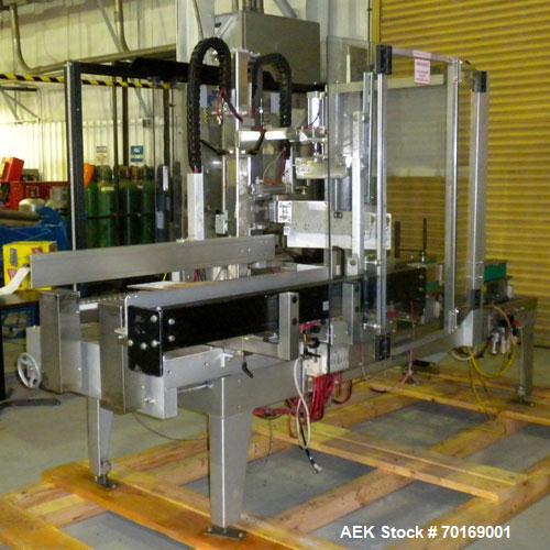 Used Wexxar WF-TE Automatic Case Former / Erector with tape head bottom sealer capable of speeds up to 15 CPM. Case size range: length 10" to 22" or 254 mm to 559 mm, width 6" to 17" or 152 mm to 407...