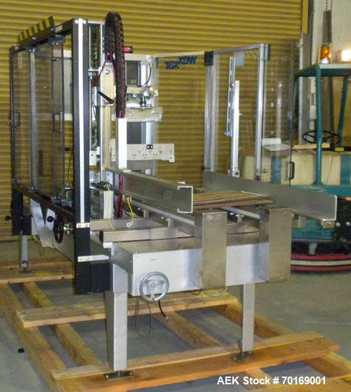 Used Wexxar WF-TE Automatic Case Former / Erector with tape head bottom sealer capable of speeds up to 15 CPM. Case size range: length 10" to 22" or 254 mm to 559 mm, width 6" to 17" or 152 mm to 407...
