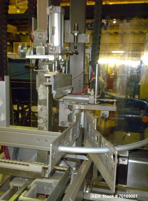 Used Wexxar WF-TE Automatic Case Former / Erector with tape head bottom sealer capable of speeds up to 15 CPM. Case size range: length 10" to 22" or 254 mm to 559 mm, width 6" to 17" or 152 mm to 407...