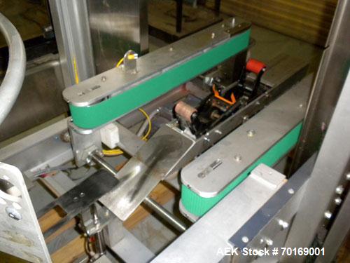 Used Wexxar WF-TE Automatic Case Former / Erector with tape head bottom sealer capable of speeds up to 15 CPM. Case size range: length 10" to 22" or 254 mm to 559 mm, width 6" to 17" or 152 mm to 407...