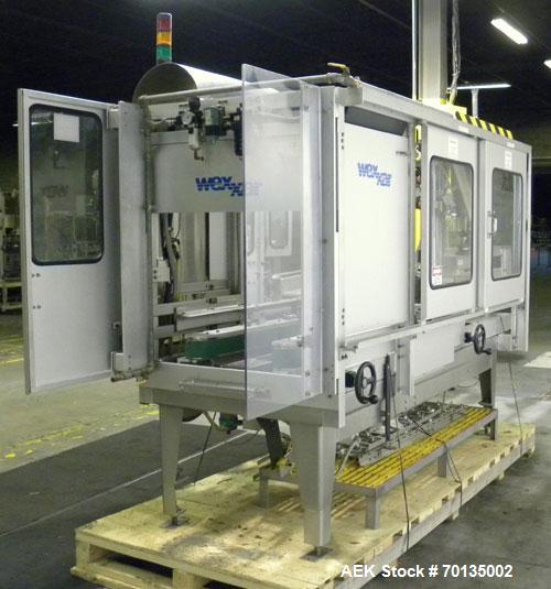 Used Wexxar WFT Automatic Case Former / Erector With Tape Head Bottom Sealer, Model WFT. Capable of speeds up to 25 cpm. Case Size Range: length 7" to 22", width 6" to 17", height 6" to 20". Has cont...