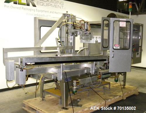 Used Wexxar WFT Automatic Case Former / Erector With Tape Head Bottom Sealer, Model WFT. Capable of speeds up to 25 cpm. Case Size Range: length 7" to 22", width 6" to 17", height 6" to 20". Has cont...