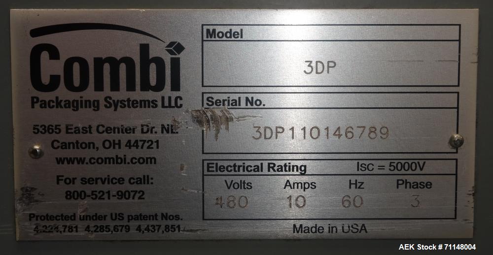 Used Combi Packaging Systems Model 3DP Case Erector, Bottom Sealer and Drop Pac