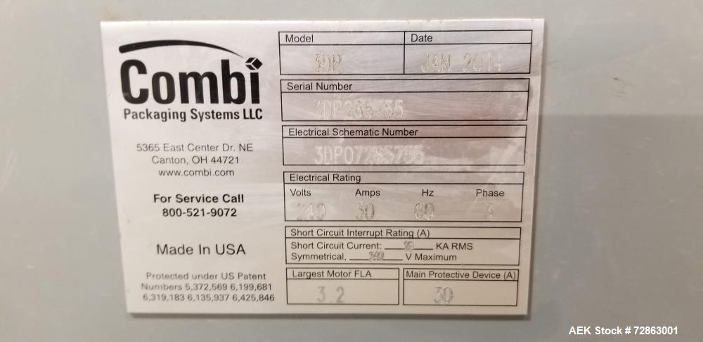 Used-Combi Packaging Systems Model 3DP Case Erector and Container Drop Packer