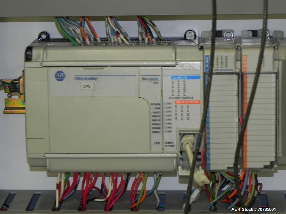 Used Combi Packaging Systems Model DPI Drop Case Packer. Has a model 2LD128 laner option. Capable of speeds up to 28 cases per minute. Has a case size range: (length) 4.5" - 24" (width) 4.5" - 16" (h...