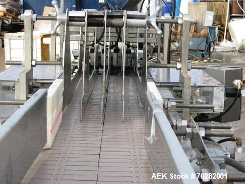 Used Hamrick 360 drop case packer capable of speeds up to 20 CPM.  Vertically mounted case lift assembly with stainless steel self-aligning top plate. Sorbothane shock pad to reduce drop impact;  pne...