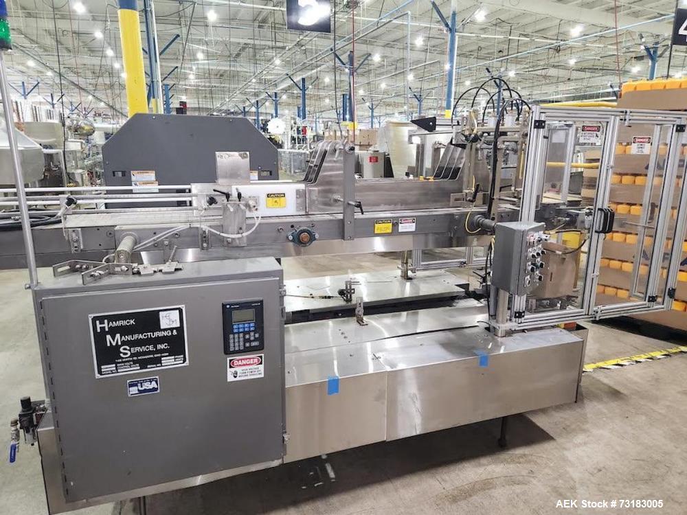 Used Hamrick Challenger Automatic Drop Style Case Packer – High-Speed Bottle & Container Packaging System