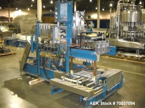 Used Hartness Drop Case Packer, Model 100 RH. Mild steel frame drop casepacker. Includes grid for approximately 0.5L bottle in 4 x 6 pattern. Other grids are available at an additional cost.