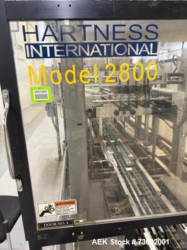Used Hartness Model 2800 Automatic Drop Case Packer | High-Speed End-of-Line Packaging System