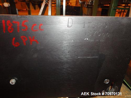 Used Hartness International 825AT Case Packer Change Parts. Consisting Of: 3 skids, 3 carts. 580cc (12pk), 1875cc (6pk.), 850cc (6pk.), 1250cc (6pk.), 1875cc (8pk.), 850cc (12pk.), 5.5 oz. (12pk.), 1...