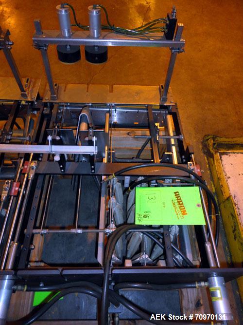 Used Hartness International 825AT Case Packer Change Parts. Consisting Of: 3 skids, 3 carts. 580cc (12pk), 1875cc (6pk.), 850cc (6pk.), 1250cc (6pk.), 1875cc (8pk.), 850cc (12pk.), 5.5 oz. (12pk.), 1...