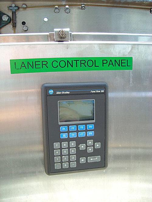 Used Hartness Model 825 Fully Auto Case Packer with all stainless steel frame.Unit has been recently upgraded from factory with Parker drives for auto-laner.Panel is complete with AB 503 PLC controll...