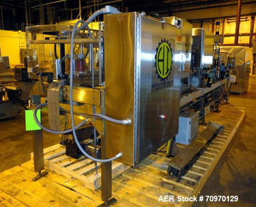 Used Hartness 900 automatic drop case packer capable of speeds up to 25 cases per minute (depending on product and application). Case size range: (Length) 6" to 24" (Width) 6" to 16" (Height) 1-1/2" ...