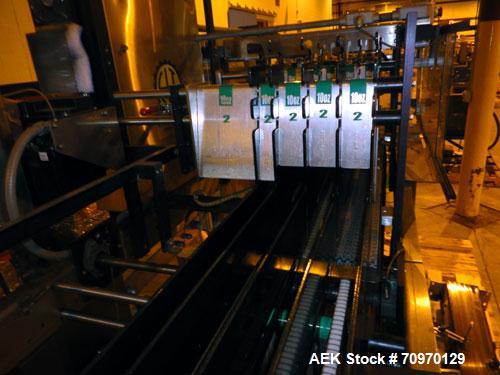 Used Hartness 900 automatic drop case packer capable of speeds up to 25 cases per minute (depending on product and application). Case size range: (Length) 6" to 24" (Width) 6" to 16" (Height) 1-1/2" ...