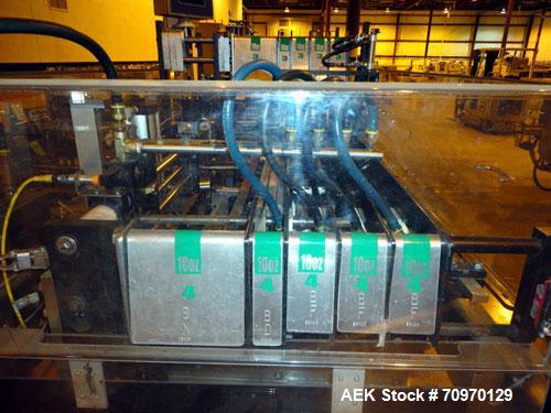 Used Hartness 900 automatic drop case packer capable of speeds up to 25 cases per minute (depending on product and application). Case size range: (Length) 6" to 24" (Width) 6" to 16" (Height) 1-1/2" ...