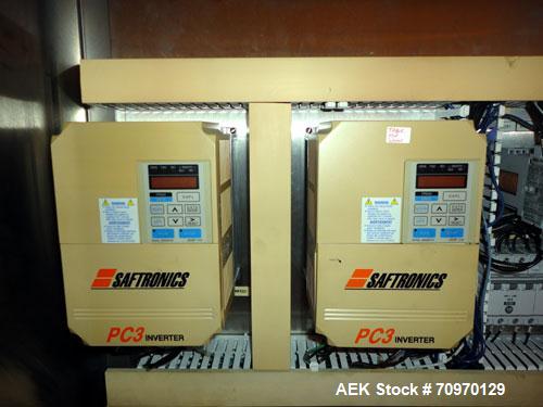 Used Hartness 900 automatic drop case packer capable of speeds up to 25 cases per minute (depending on product and application). Case size range: (Length) 6" to 24" (Width) 6" to 16" (Height) 1-1/2" ...