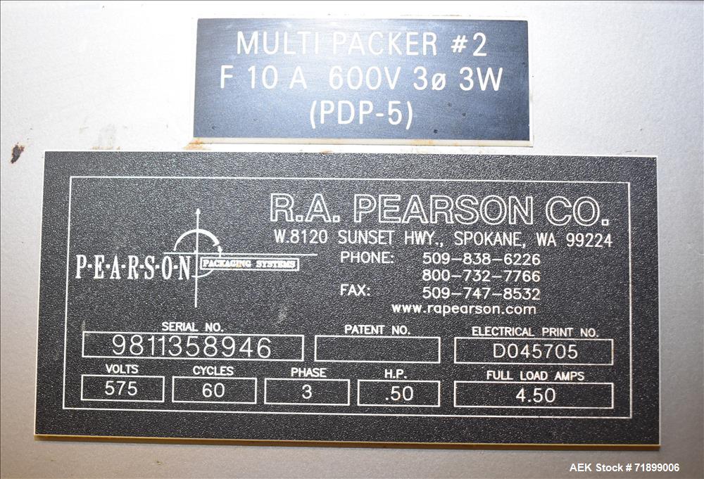 Used- R.A. Pearson Multipak Beverage Carrier Case Packer. Model MP35