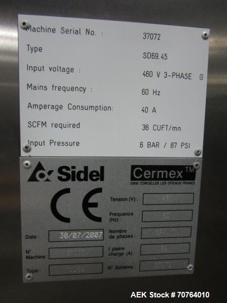 Used Cermex Sidel Model SD-59 Compact Top Loading Robotic Case Packer