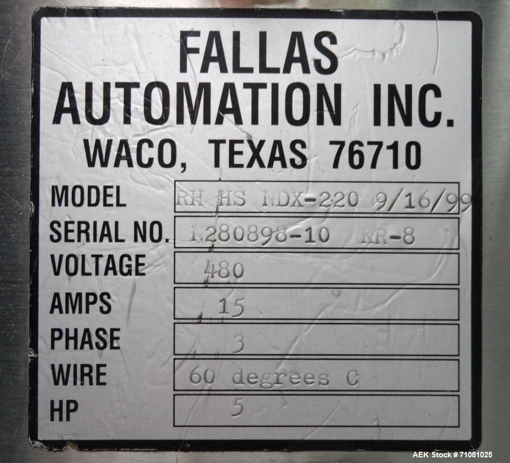 Used Fallas Model RH HS NDX-220 Automatic Pouch/Bag Case Erector Packer Sealer