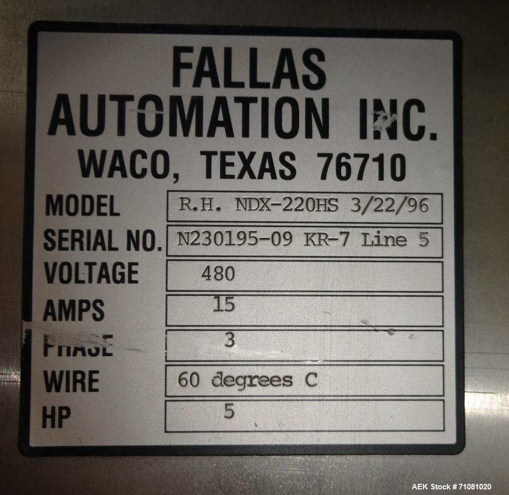 Used- Fallas Model RH NDX-220HS Automatic Case Erector Packer Sealer