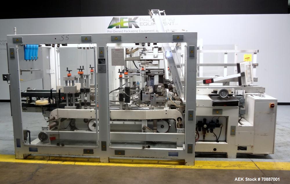 Used Focke Model 486 Automatic Case Erector, Side Load Packer, and Tape Sealer