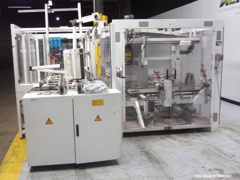 Used Focke Model 486 Automatic Case Erector, Side Load Packer, and Tape Sealer