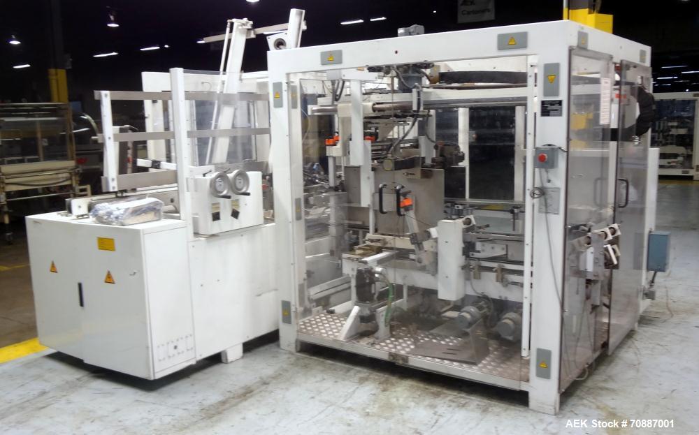 Used Focke Model 486 Automatic Case Erector, Side Load Packer, and Tape Sealer