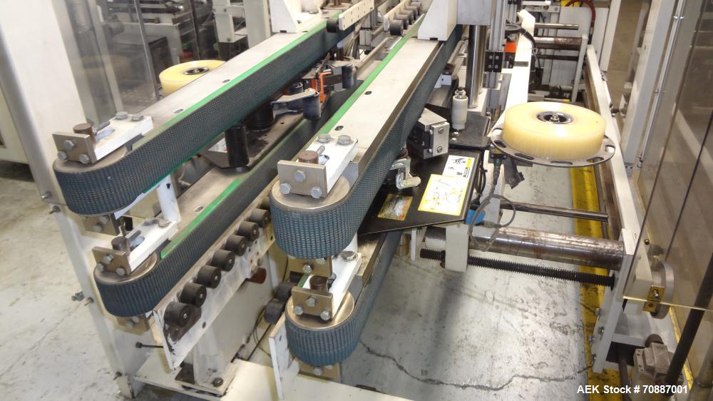 Used Focke Model 486 Automatic Case Erector, Side Load Packer, and Tape Sealer