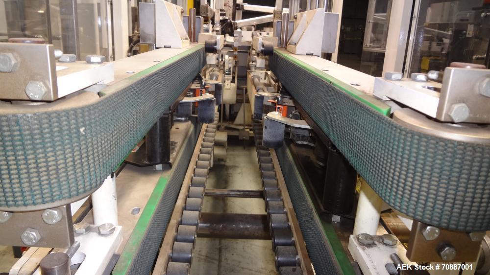 Used Focke Model 486 Automatic Case Erector, Side Load Packer, and Tape Sealer