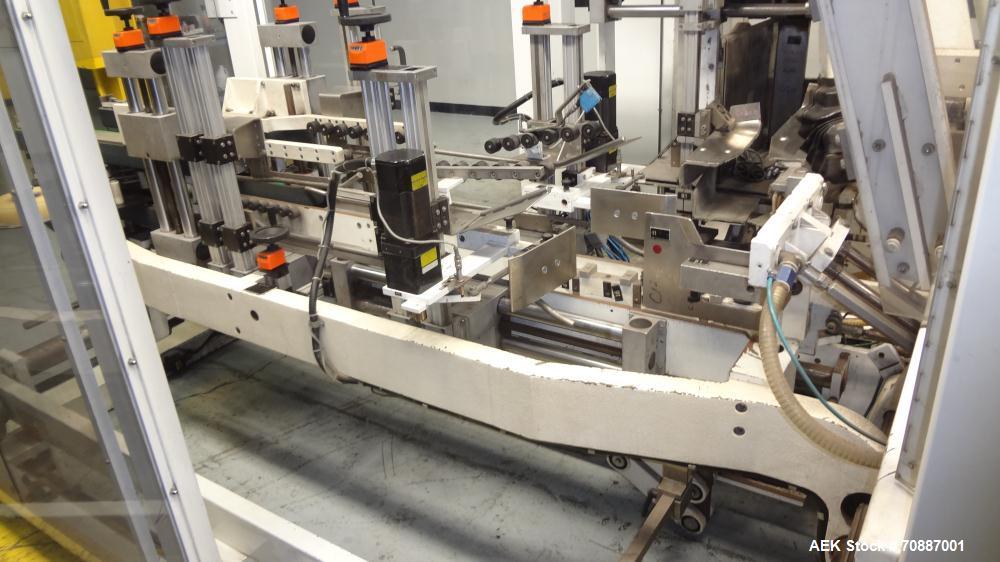 Used Focke Model 486 Automatic Case Erector, Side Load Packer, and Tape Sealer