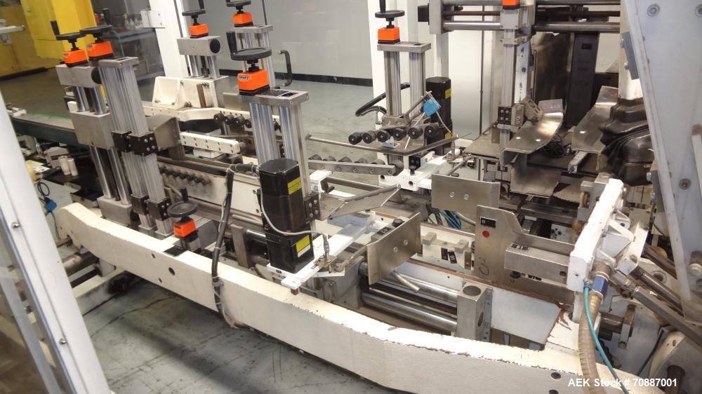 Used Focke Model 486 Automatic Case Erector, Side Load Packer, and Tape Sealer