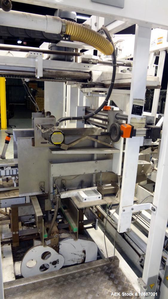 Used Focke Model 486 Automatic Case Erector, Side Load Packer, and Tape Sealer