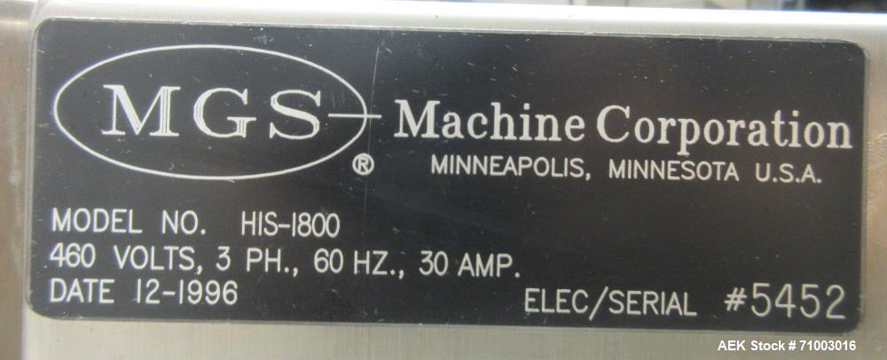 Used MGS Model HIS-1800 Case Packer