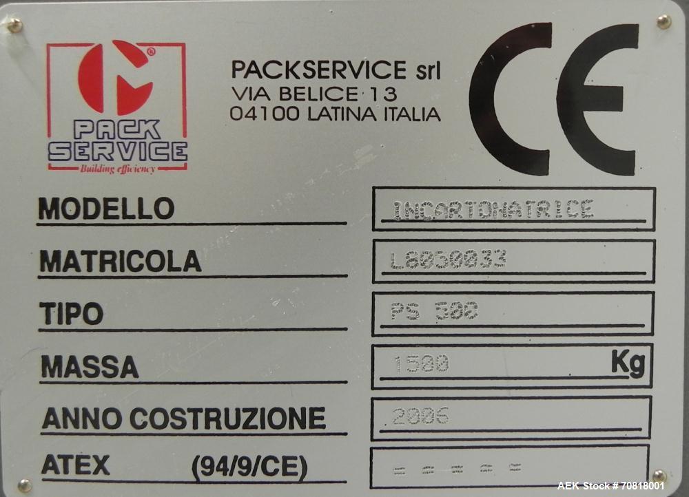 Used Marchesini Type PS 500 Automatic Case Erector / Packer / Sealer. Designed for cartons and equipped with multi-tier stacking collation, and RSC style cases with ps tape sealing. Capable of speeds...