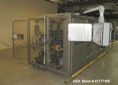 Used Rockford Midland Case Packer, Model  808TS. Last running at speeds of 200 cpm. Has down stacker, AB SLC 5/03 PLC controller. Max case size: 15" long x 11" wide x 10" deep.  Last running cases 8....