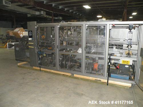 Used Rockford Midland Case Packer, Model  808TS. Last running at speeds of 200 cpm. Has down stacker, AB SLC 5/03 PLC controller. Max case size: 15" long x 11" wide x 10" deep.  Last running cases 8....