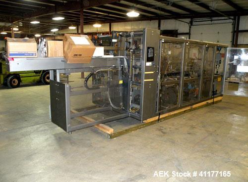 Used Rockford Midland Case Packer, Model  808TS. Last running at speeds of 200 cpm. Has down stacker, AB SLC 5/03 PLC controller. Max case size: 15" long x 11" wide x 10" deep.  Last running cases 8....