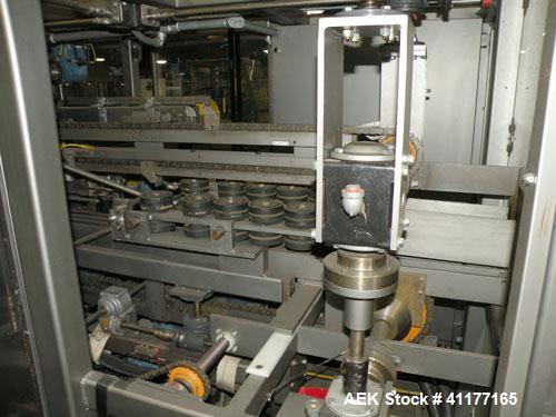 Used Rockford Midland Case Packer, Model  808TS. Last running at speeds of 200 cpm. Has down stacker, AB SLC 5/03 PLC controller. Max case size: 15" long x 11" wide x 10" deep.  Last running cases 8....